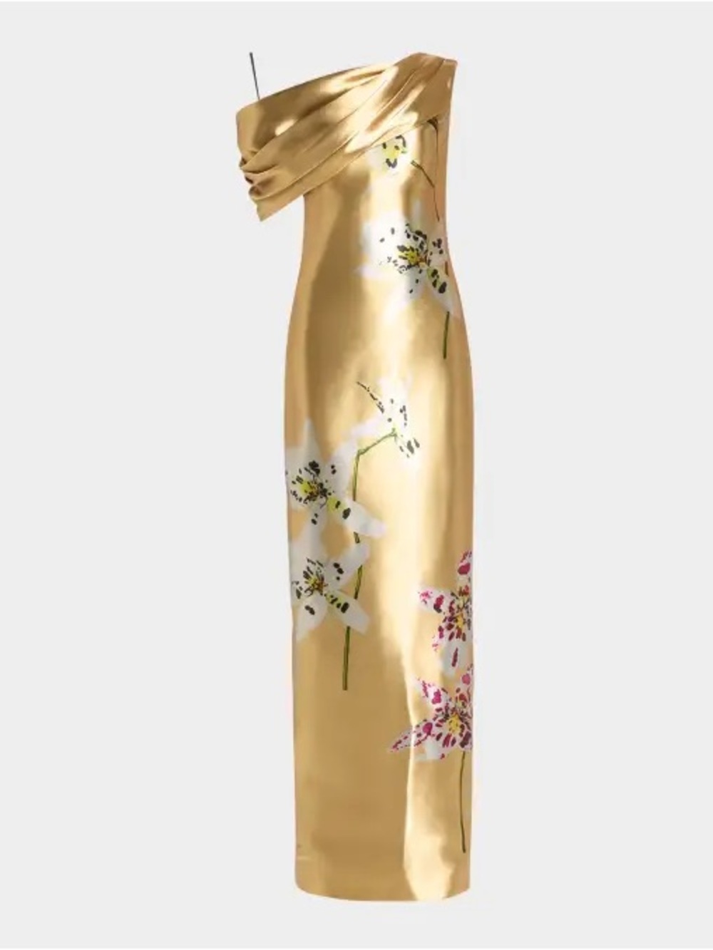 Oscar de la Renta Orchid Metal Organza Dress Gown